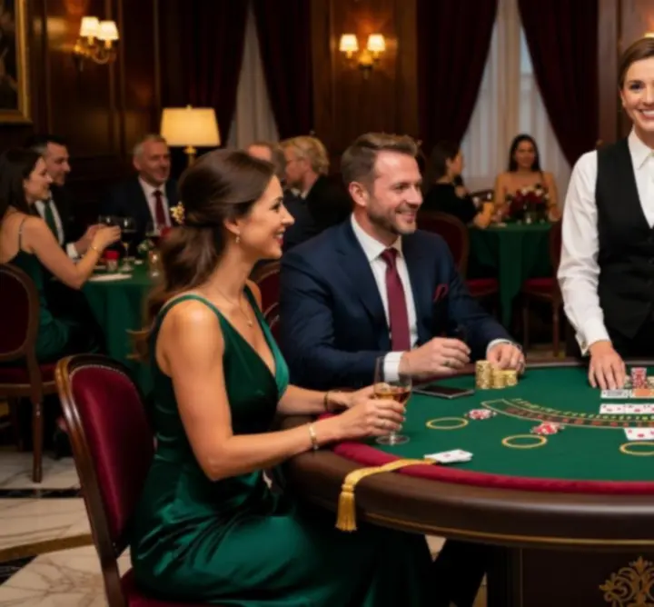 Stół do blackjacka podczas eleganckiego eventu 