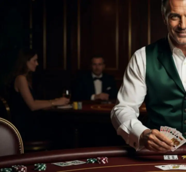 Prowadzący wieczór pokerowy 